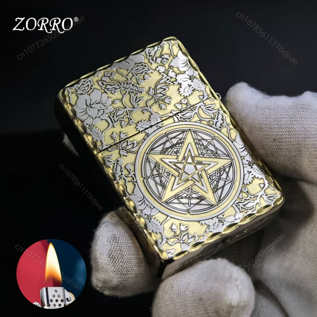 Men'S Accessories Premium - ZORRO 910S Brass Kerosines Lighter, Armor