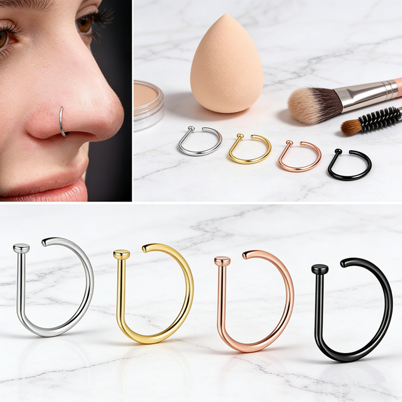Men Accessories Earrings - Nose Ring Screw Hoop Hypoallergenic Stainless