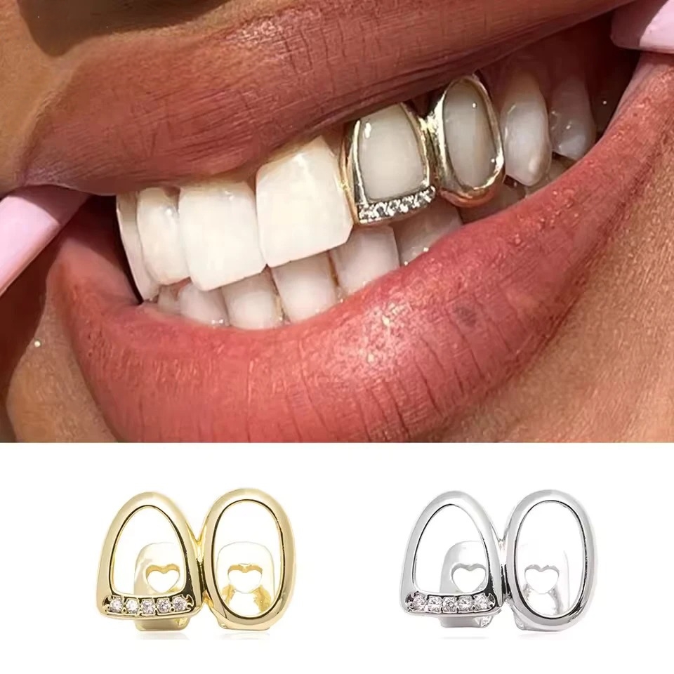 Men Accessories H&M - Iced Out Zircon Double Hollow Teeth