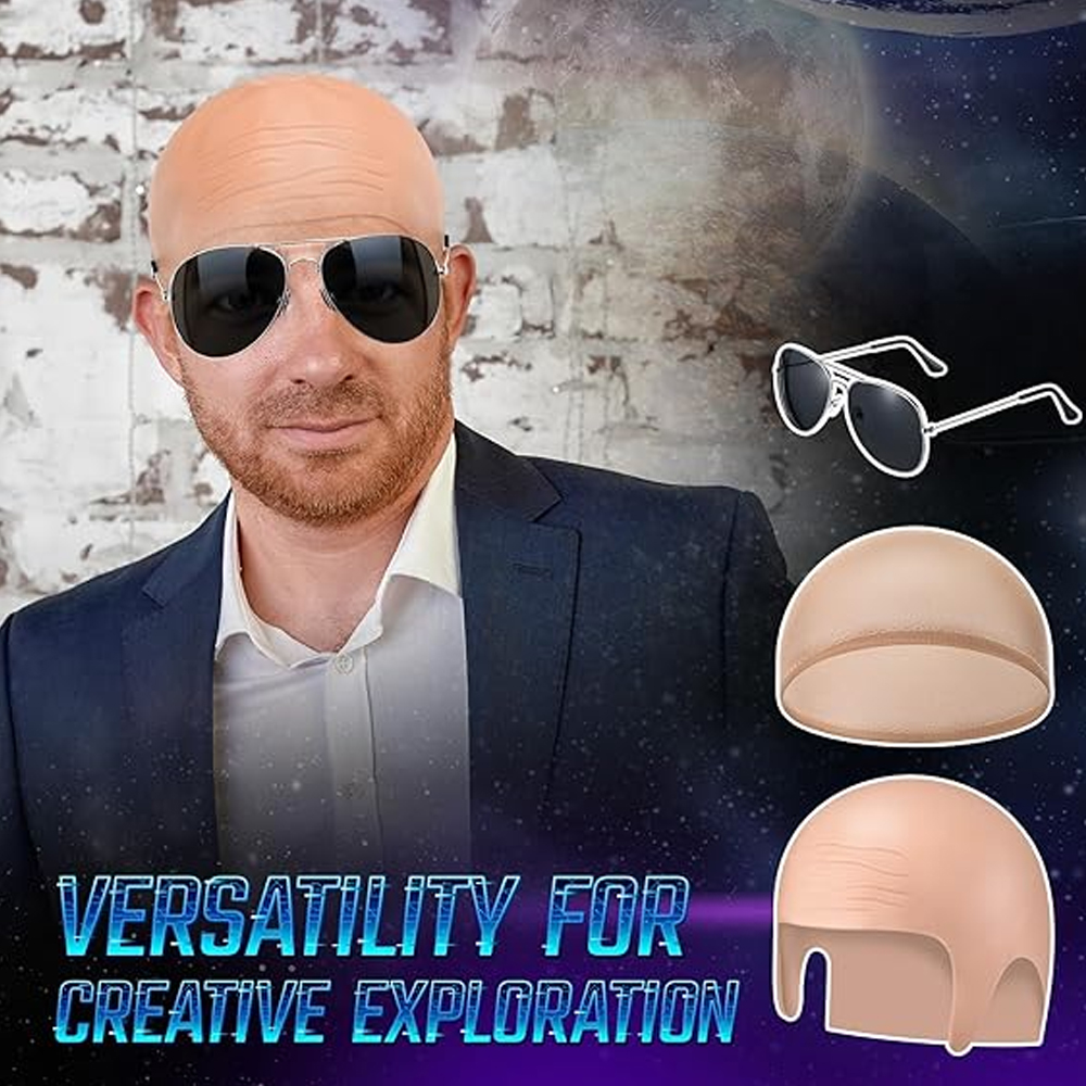 4 Pcs Bald Caps Set Makeup Bal - đánh giá và giá Men Accessories Combo Set