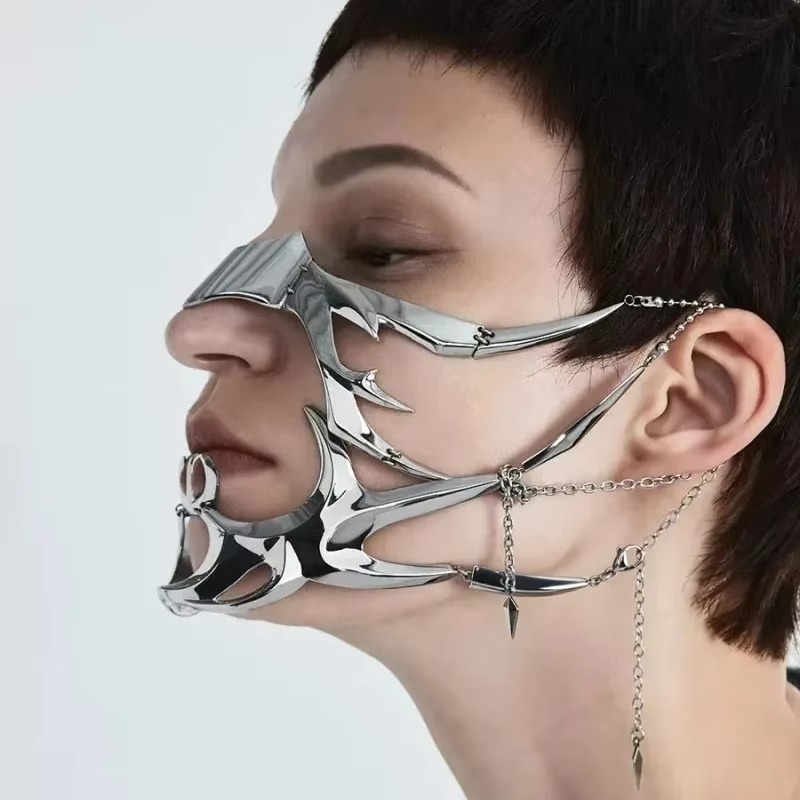 1-5PCS Metal Mask Alien Fluid  - đánh giá và giá Men Accessories Earrings