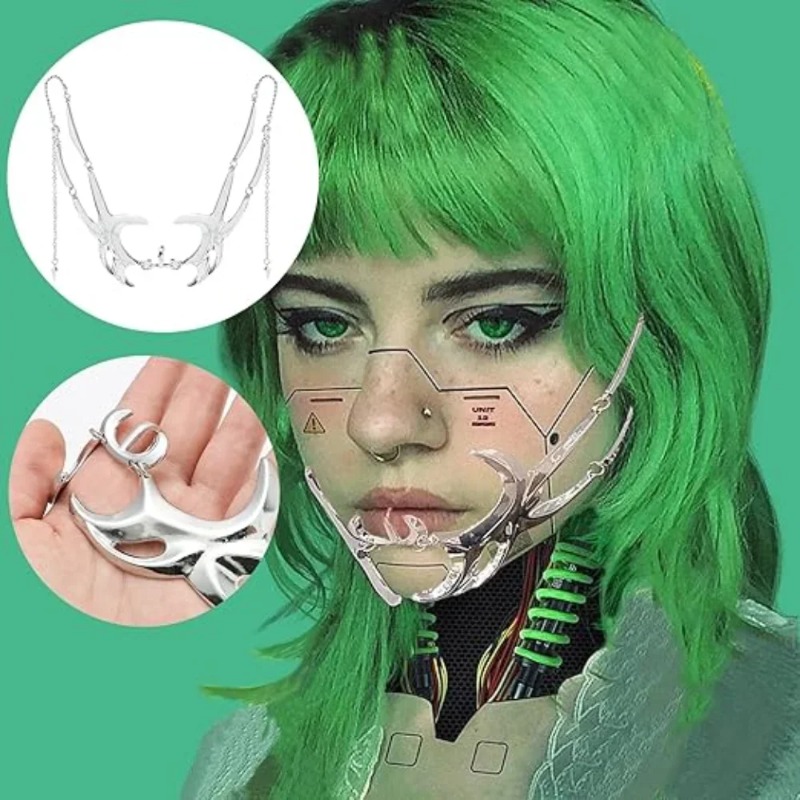 1-5PCS Metal Mask Alien Fluid  - đánh giá và giá Men Accessories Earrings