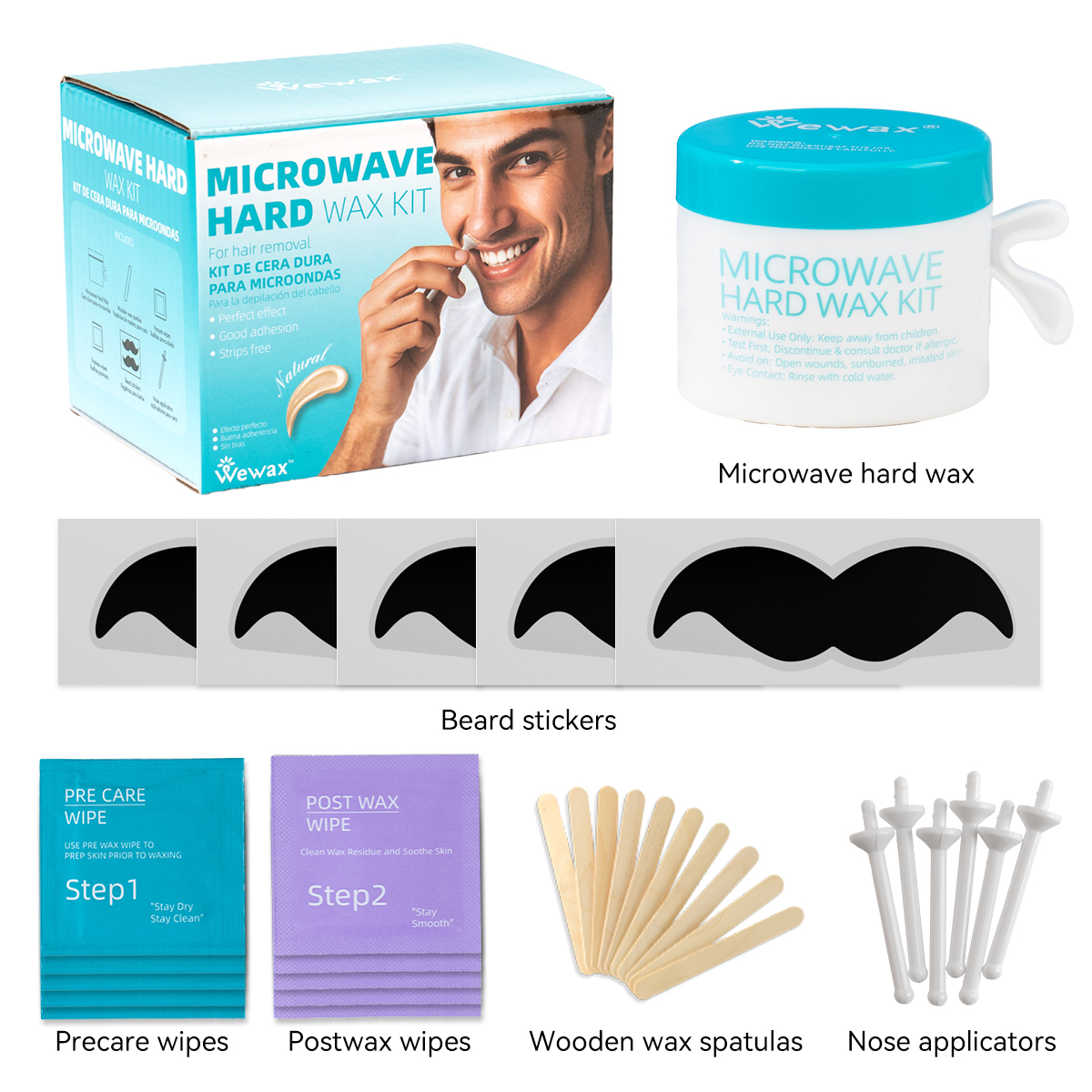 Men Facial Hair Removal Wax Se - đánh giá và giá Men Accessories Combo Set