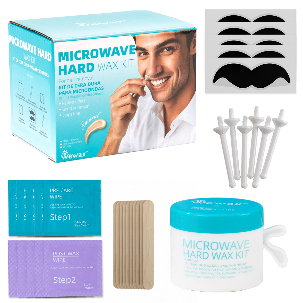 Men Facial Hair Removal Wax Se - đánh giá và giá Men Accessories Combo Set