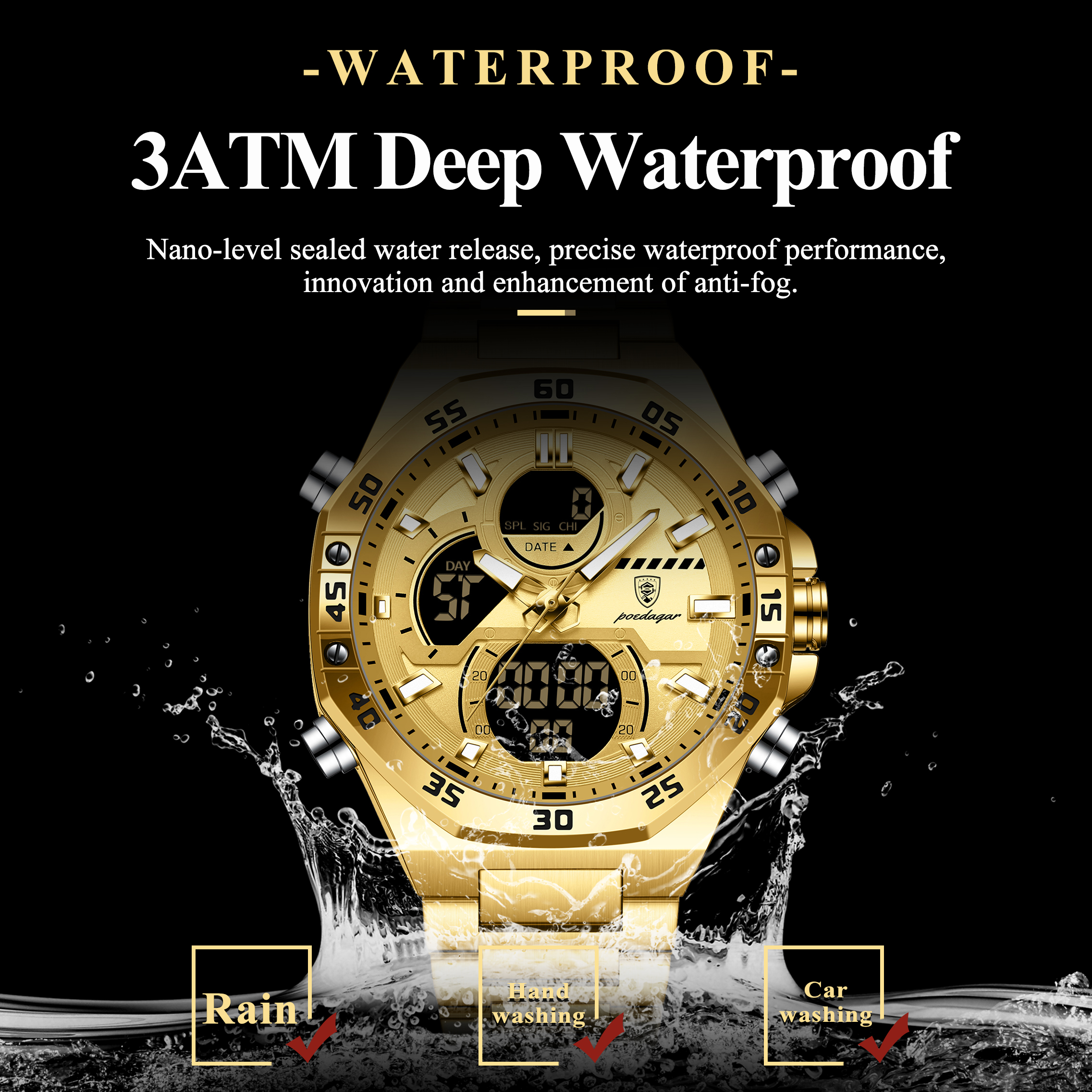 POEDAGAR Sport Men Watch LED W - đánh giá và giá Men'S Accessories Jewelry Bracelet
