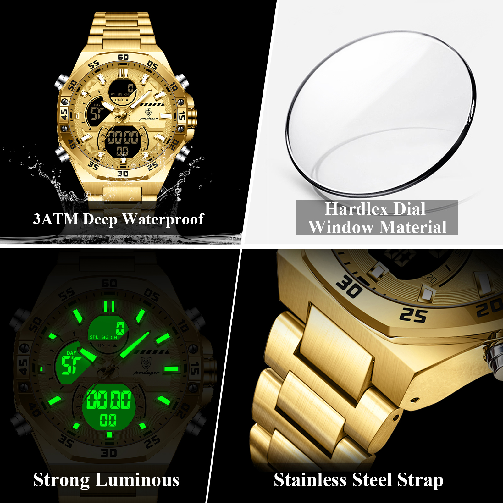POEDAGAR Sport Men Watch LED W - đánh giá và giá Men'S Accessories Jewelry Bracelet