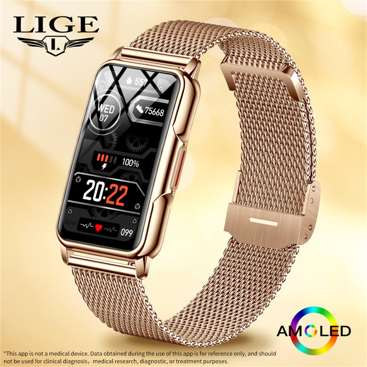 LIGE Smart Watch Men Women Fit - đánh giá và giá Men'S Accessories Jewelry Bracelet